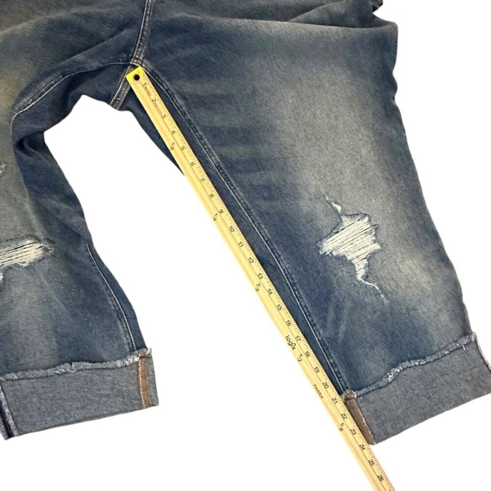 Lane Bryant Womens Jeans 22 High Rise Girlfriend Crop Distressed Flex Waistband - Picture 8 of 9